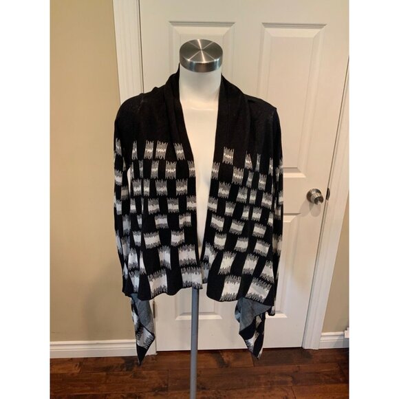 BCBG Max Azria Black & White Plaid "Camia" Cardigan, Size XS/S - Picture 1 of 7